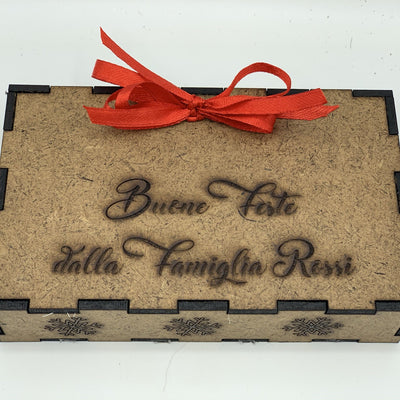 Papillon in legno Baffo con scatola regalo personalizzata Idea's Cottage
