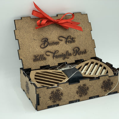 Papillon in legno Stile lineare con scatola regalo personalizzata Idea's Cottage