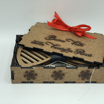 Papillon in legno Stile lineare con scatola regalo personalizzata Idea's Cottage