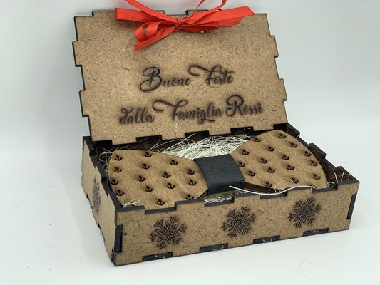 Papillon in legno Ancore con scatola regalo personalizzata Idea's Cottage