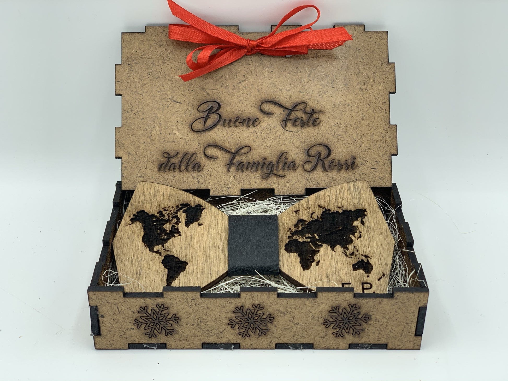 Papillon in legno Mappamondo con scatola regalo personalizzata – Idea's  Cottage