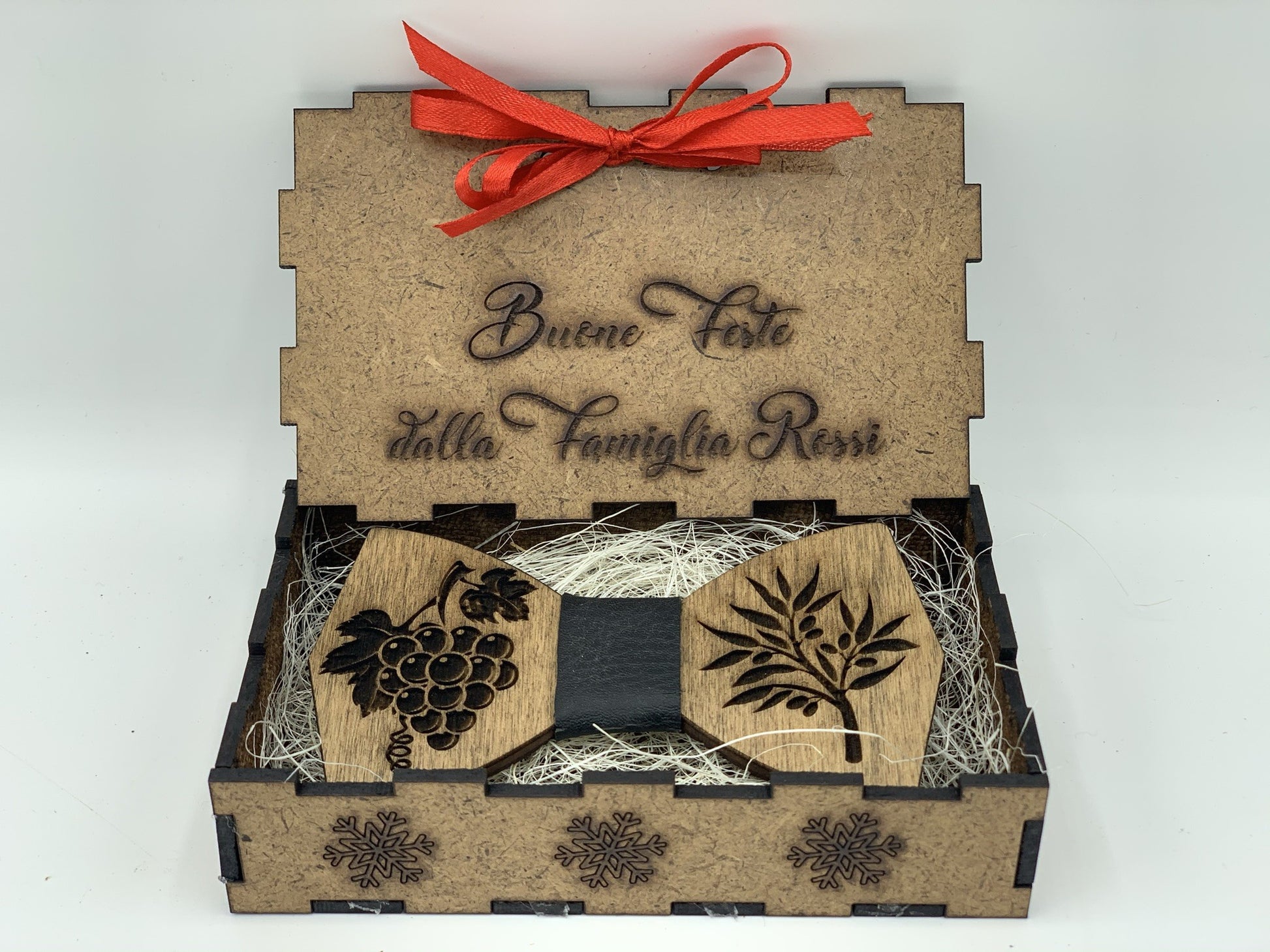 Papillon in legno Terra d'Italia con scatola regalo personalizzata Idea's Cottage