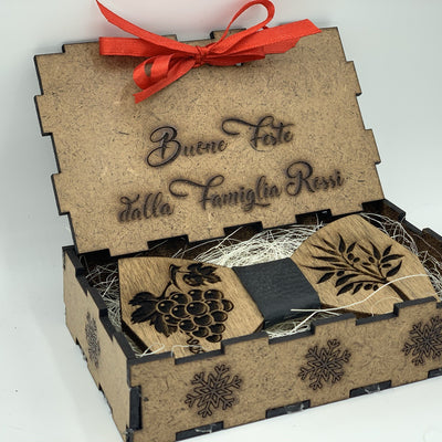 Papillon in legno Terra d'Italia con scatola regalo personalizzata Idea's Cottage