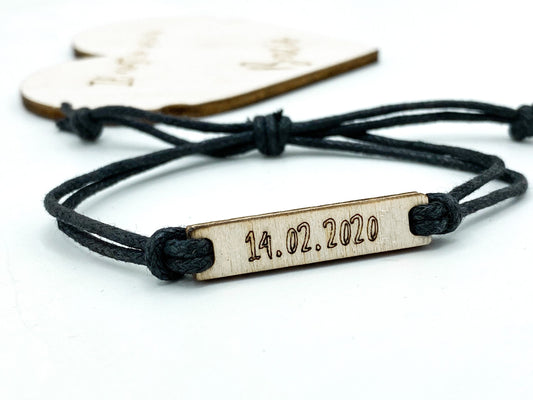 Bracciale personalizzato uomo, regalo per lui, con incisione Idea's Cottage