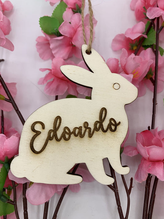 Coniglietto di Pasqua con nome in legno personalizzato Idea's Cottage