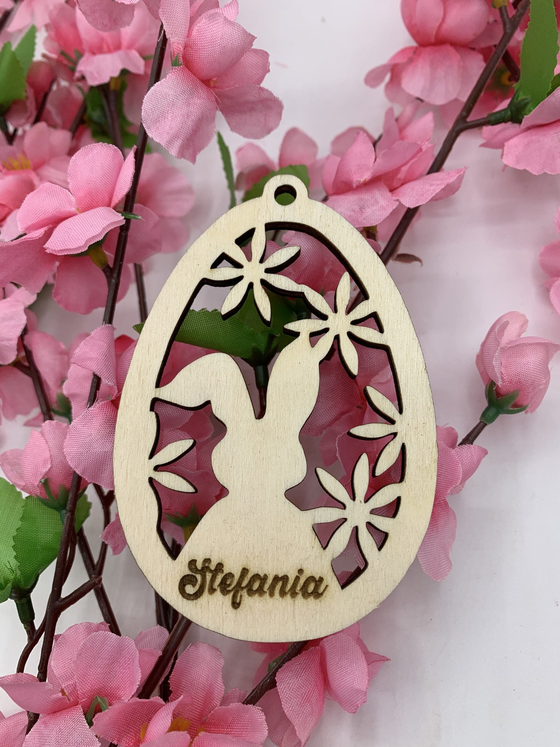 Ovetto di Pasqua in legno personalizzato con nome decorazioni pasquali Idea's Cottage