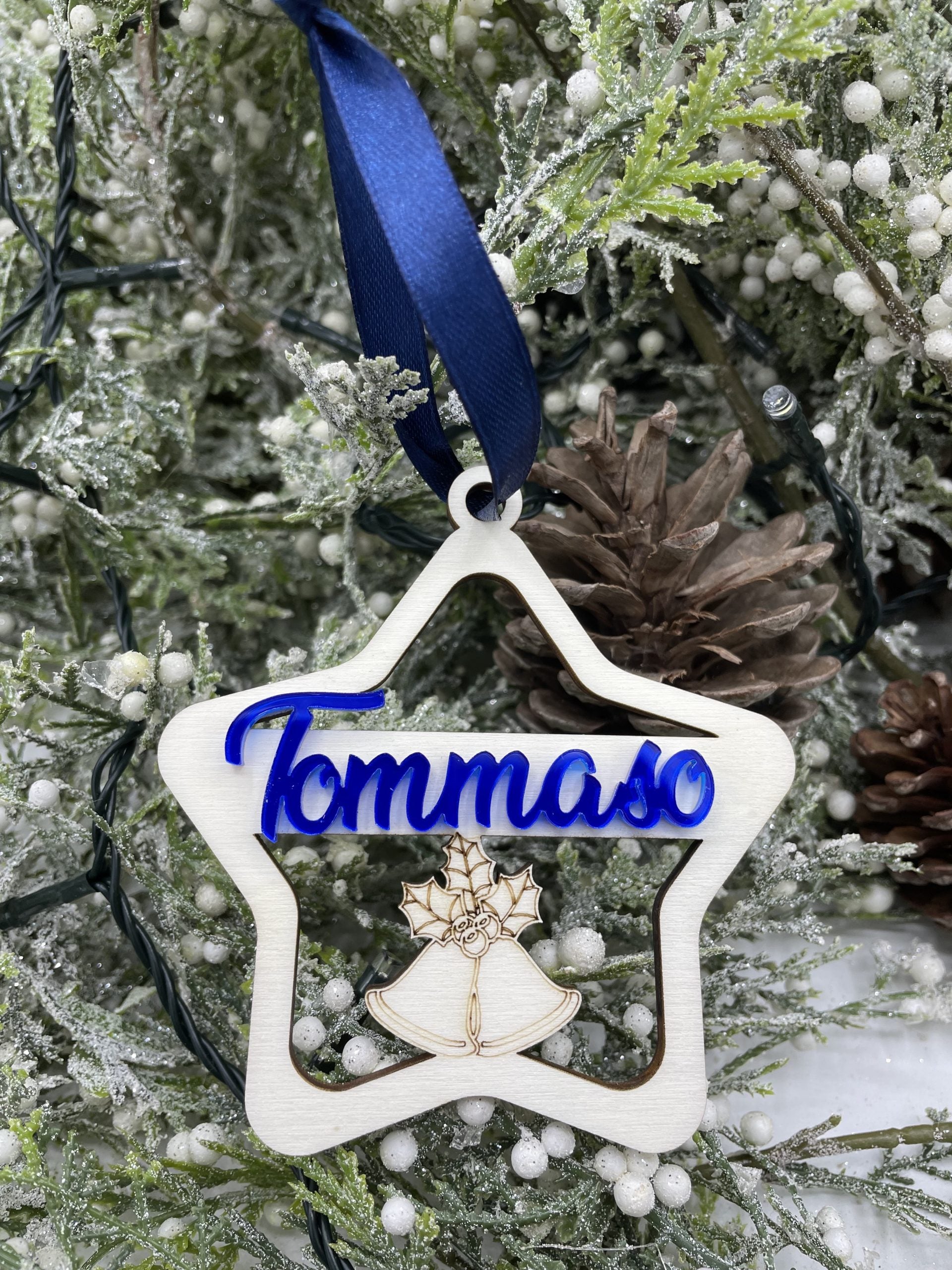 Pallina stella con nome in plex per addobbi natalizi personalizzati Tag regalo di NATALE Idea's Cottage