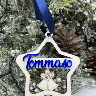 Pallina stella con nome in plex per addobbi natalizi personalizzati Tag regalo di NATALE Idea's Cottage