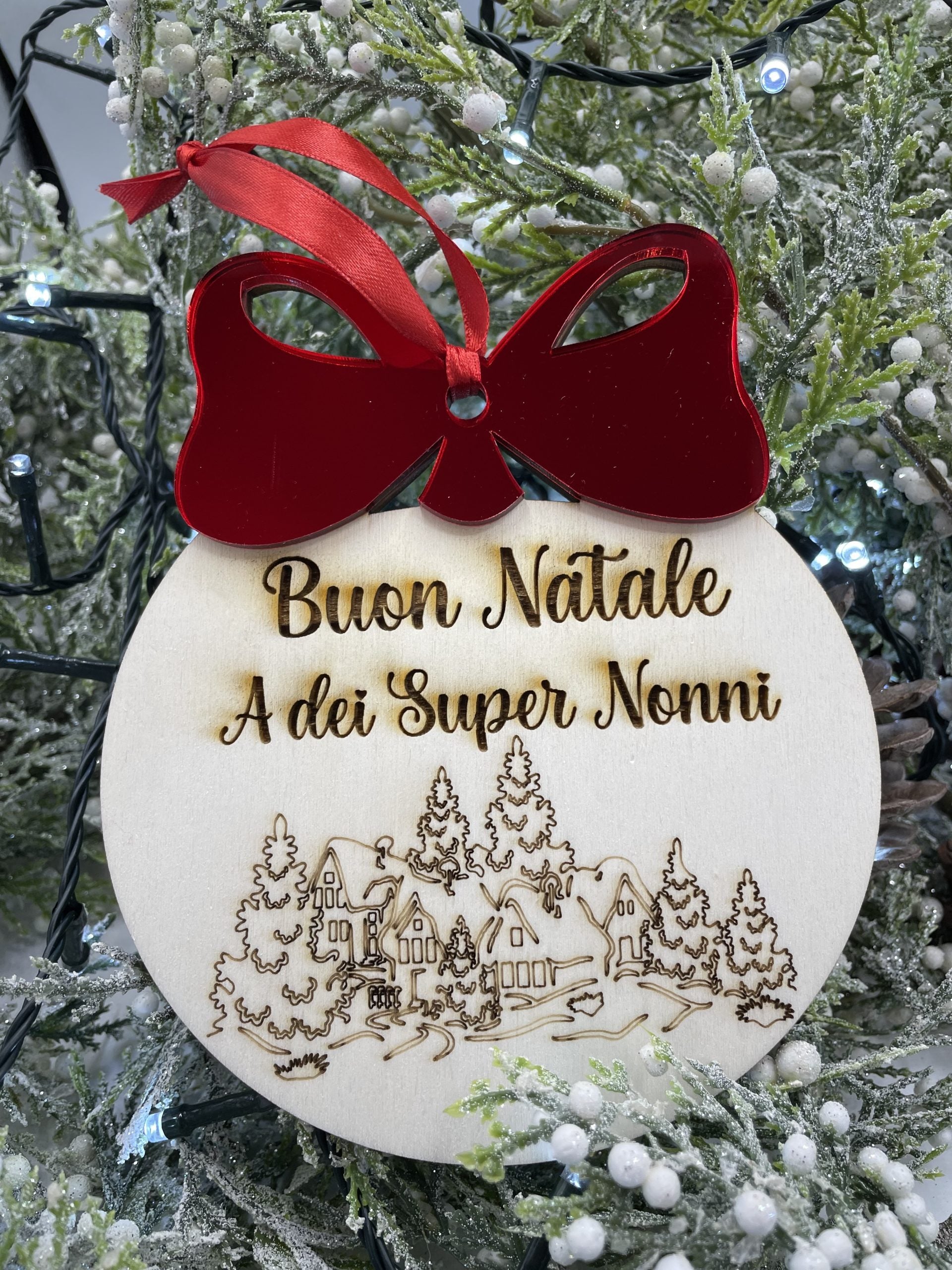 Pallina fiocco plex da 15 cm personalizzata per addobbi natalizi personalizzati regalo di NATALE Idea's Cottage