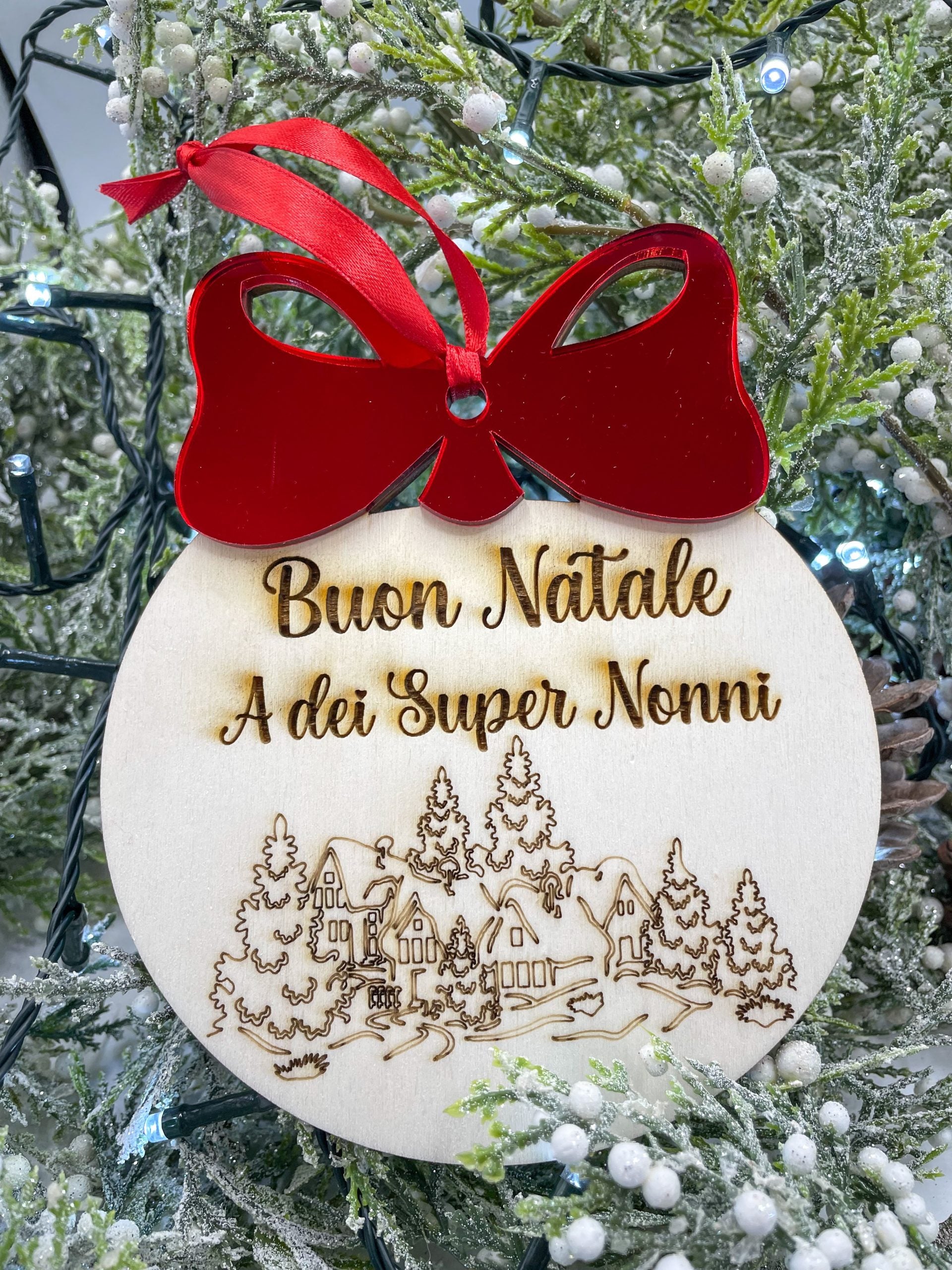 Pallina fiocco plex da 15 cm personalizzata per addobbi natalizi personalizzati regalo di NATALE Idea's Cottage