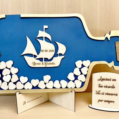 Guestbook tema Mare Bottiglia con Veliero