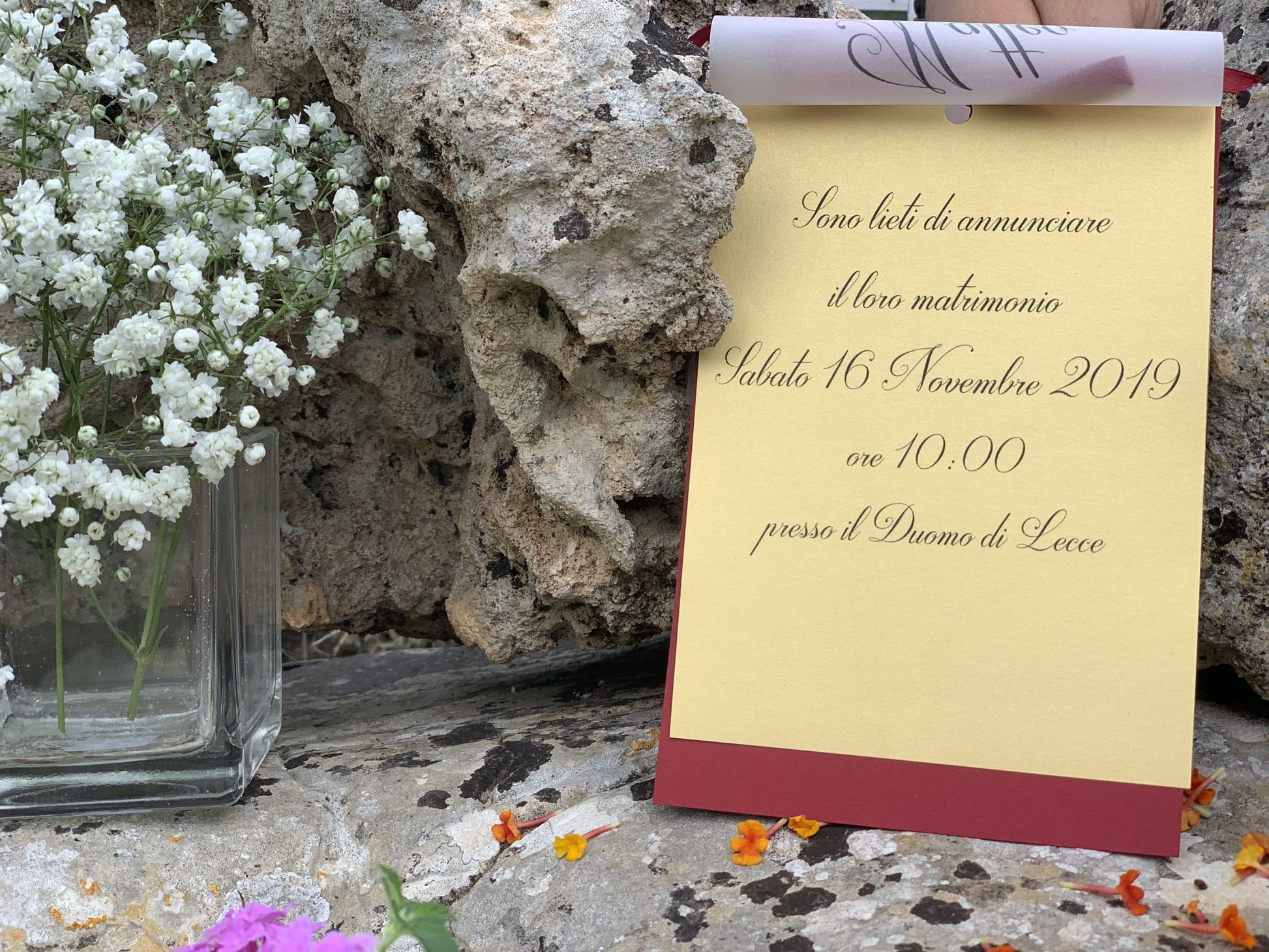 Partecipazione nozze carta trasparente su tre livelli 2