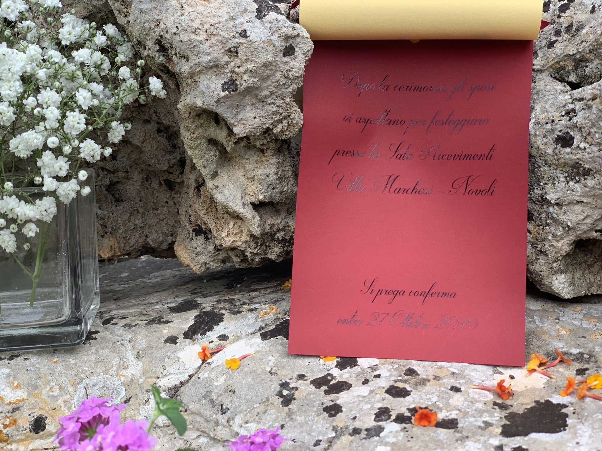 Partecipazione nozze carta trasparente su tre livelli 3