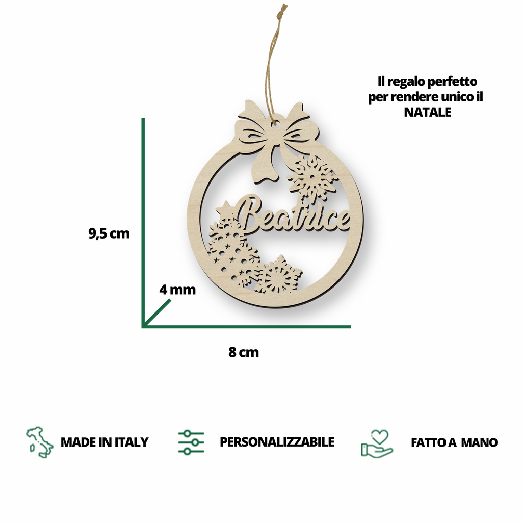 Addobbo Natalizio in legno personalizzabile ideale per l'albero di Natale Idea's Cottage