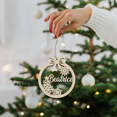 Addobbo Natalizio in legno personalizzabile ideale per l'albero di Natale Idea's Cottage