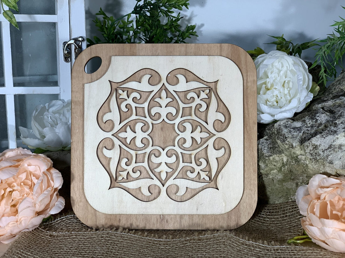 Bomboniera Tagliere geometrie laser cut