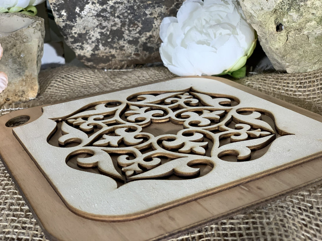 Bomboniera Tagliere geometrie laser cut 2
