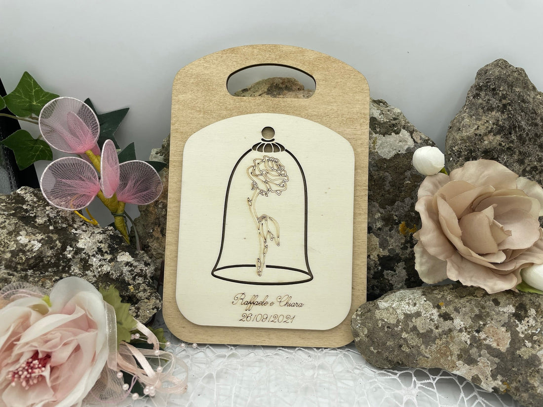 Bomboniera Tagliere tema Bella e la Bestia Idea's Cottage