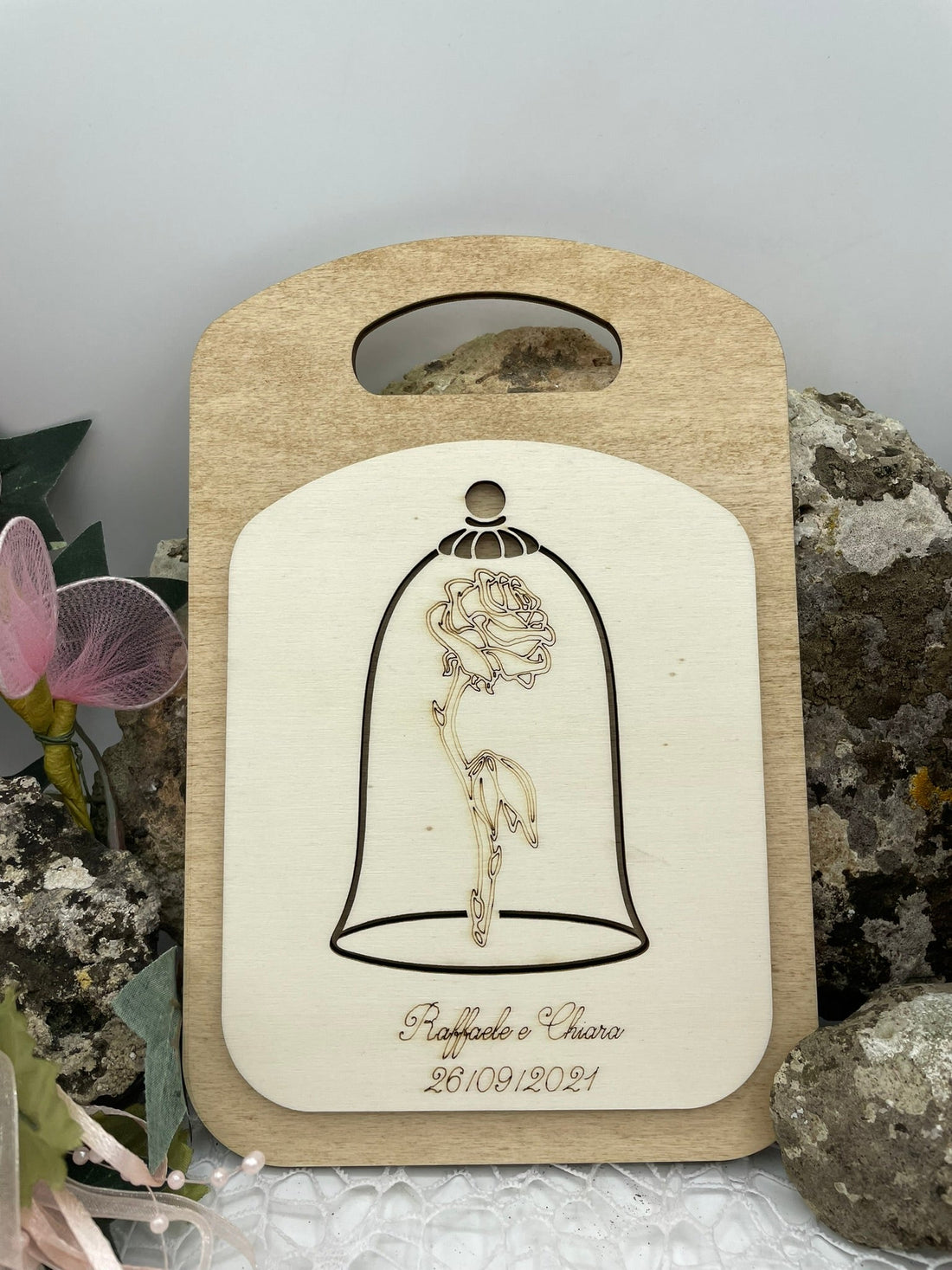 Bomboniera Tagliere tema Bella e la Bestia Idea's Cottage