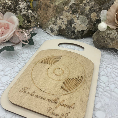 Bomboniera Tagliere vinile tema musica Idea's Cottage