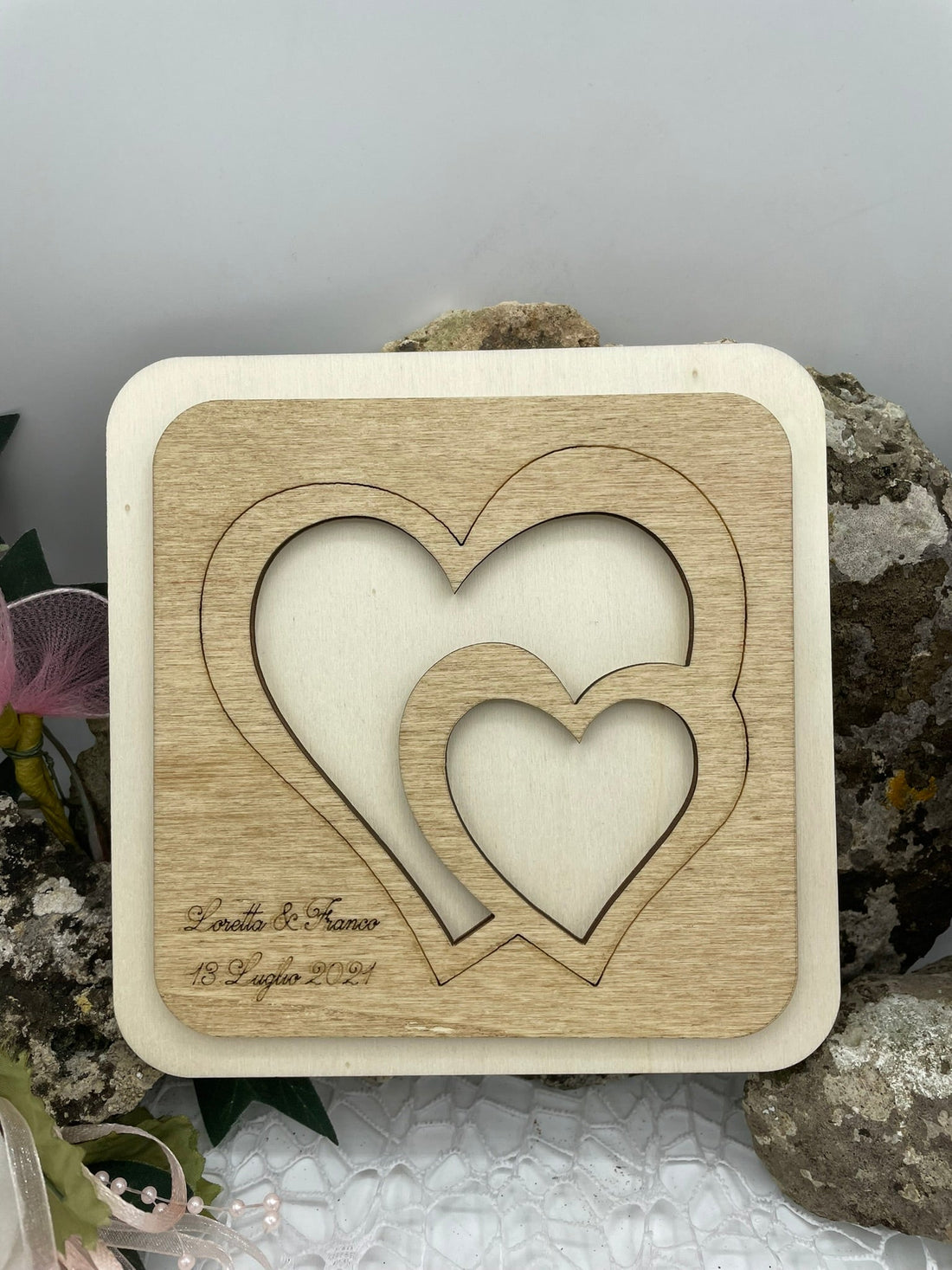 Bomboniera sottopentola Cuori tema romantico Idea's Cottage