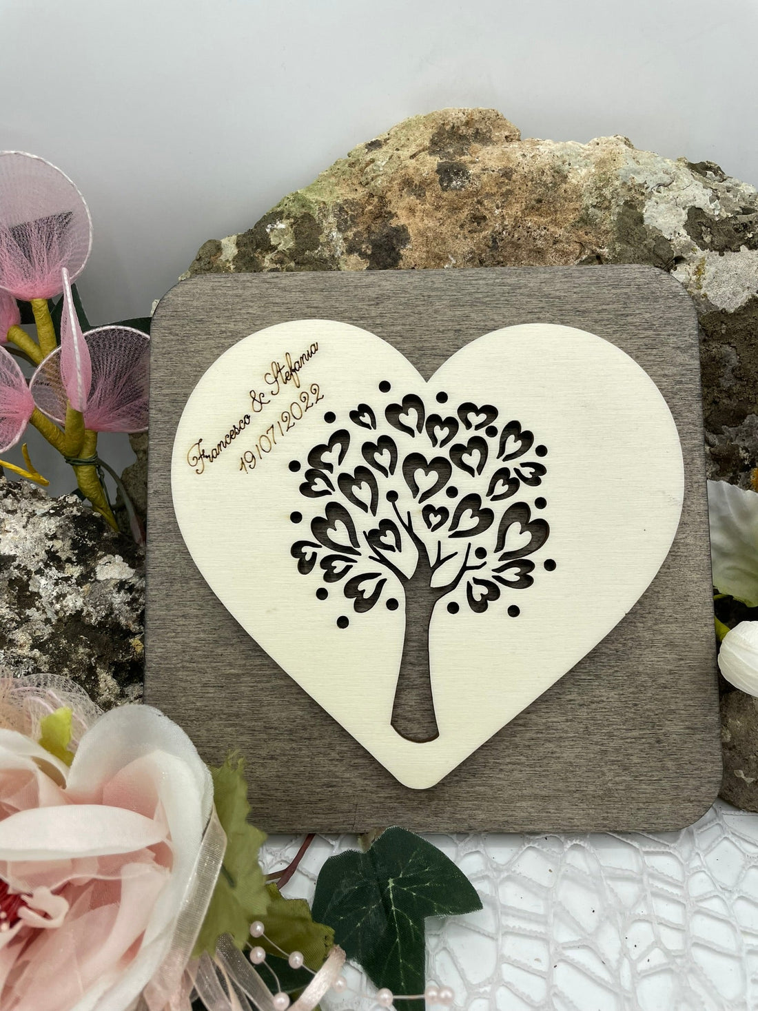 Bomboniera sottopentola albero della vita Cuore Idea's Cottage