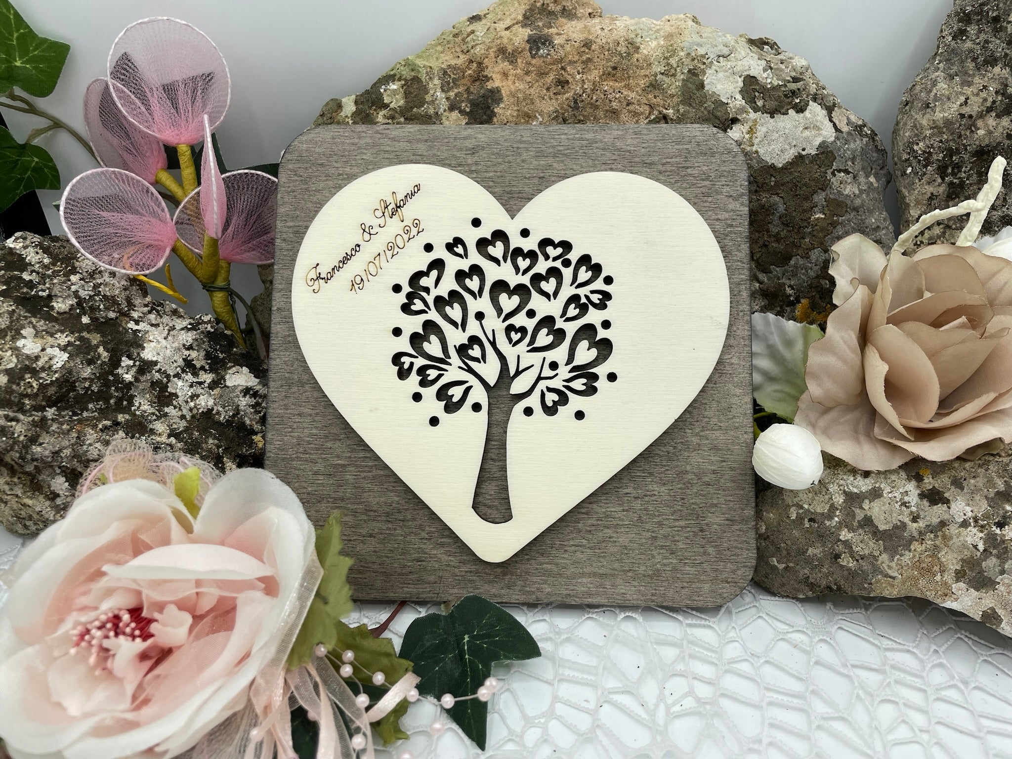 Bomboniera sottopentola albero della vita Cuore Idea's Cottage