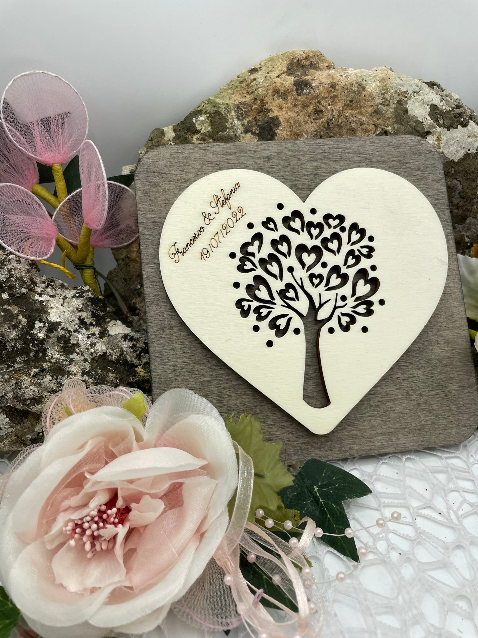 Bomboniera sottopentola albero della vita Cuore Idea's Cottage