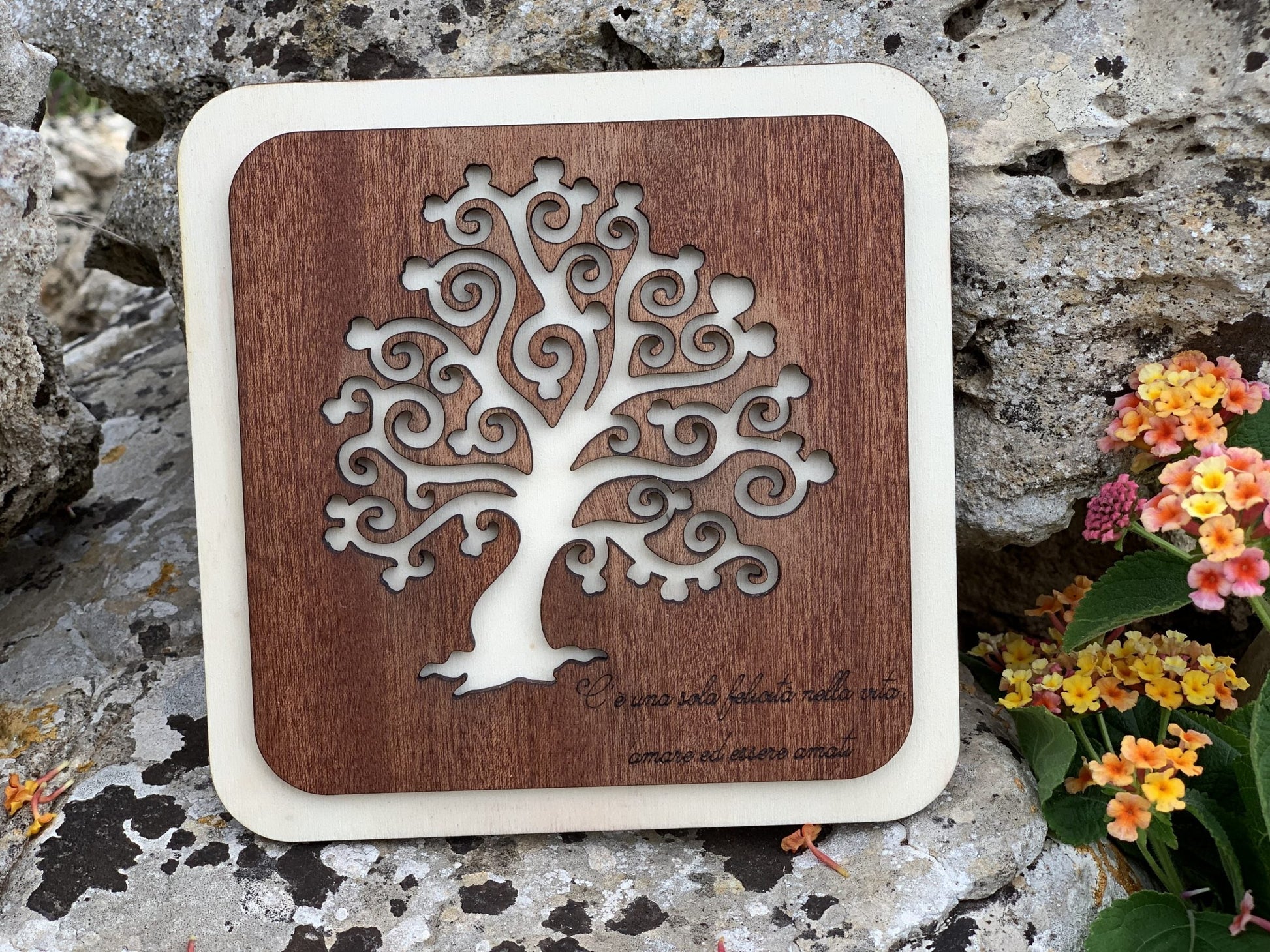 Bomboniera sottopentola albero della vita cuori