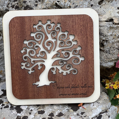 Bomboniera sottopentola albero della vita cuori