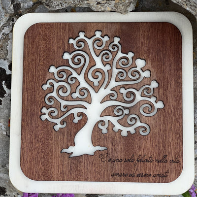 Bomboniera sottopentola albero della vita cuori 3