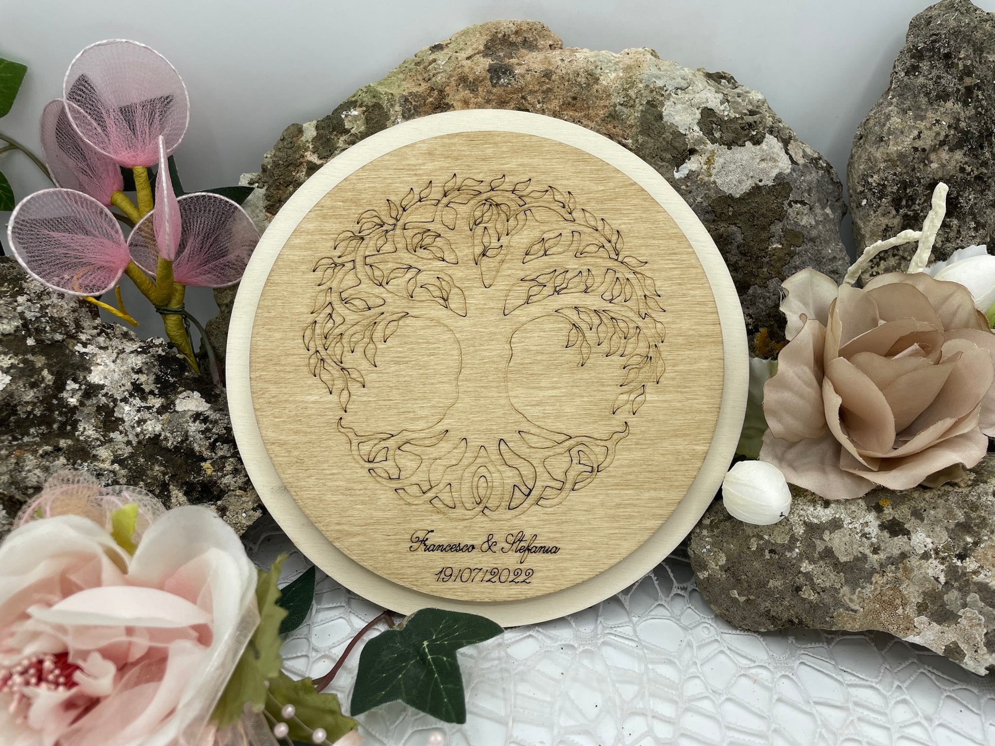 Bomboniera sottopentola albero della vita tondo Idea's Cottage