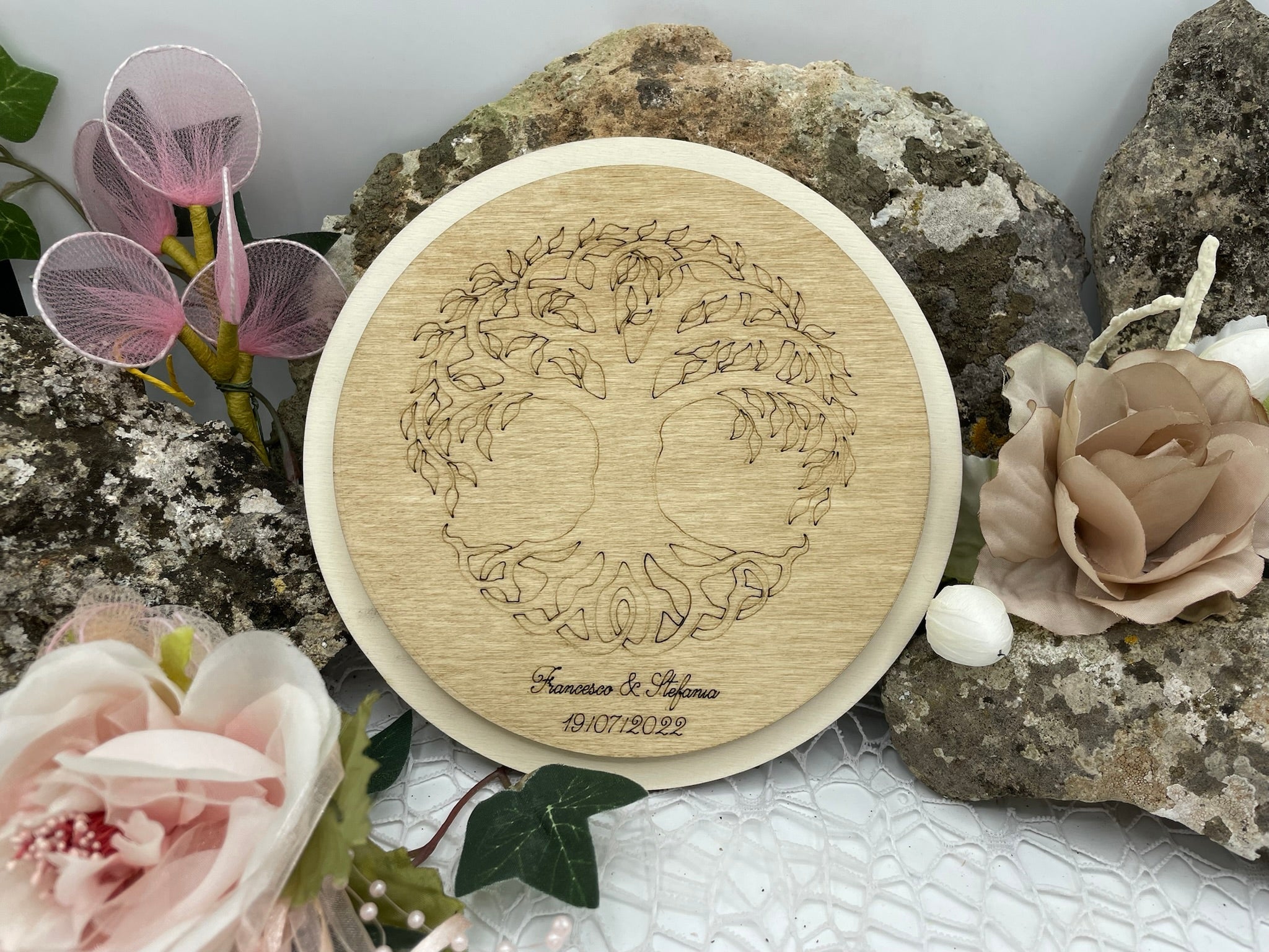 Bomboniera sottopentola albero della vita tondo Idea's Cottage