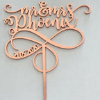 Cake Topper Mr & Mrs personalizzato, in legno, elegante e raffinato