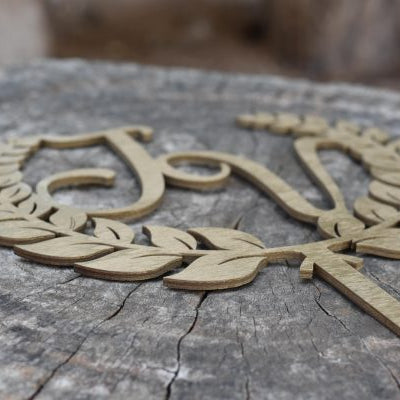 Cake Topper cerchio alloro personalizzabile in legno Idea's Cottage