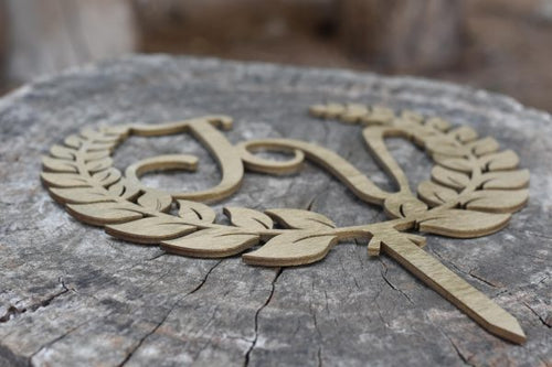 Cake Topper cerchio alloro personalizzabile in legno Idea's Cottage
