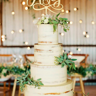 Cake Topper con iniziali personalizzate in legno
