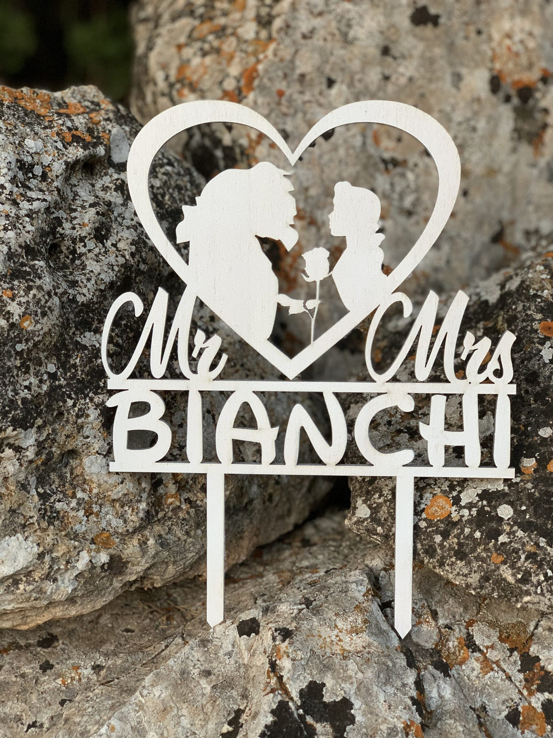 Cake topper la Bella e la Bestia Idea's Cottage