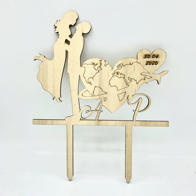 Cake topper sposi tema viaggio Idea's Cottage
