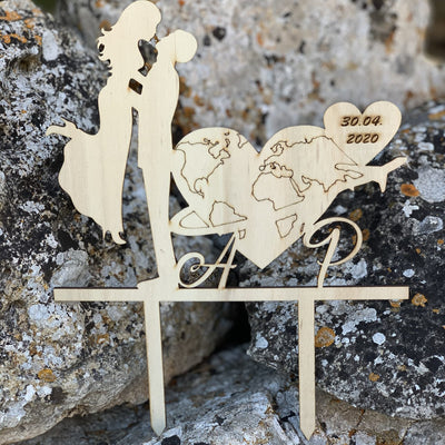 Cake topper sposi tema viaggio Idea's Cottage
