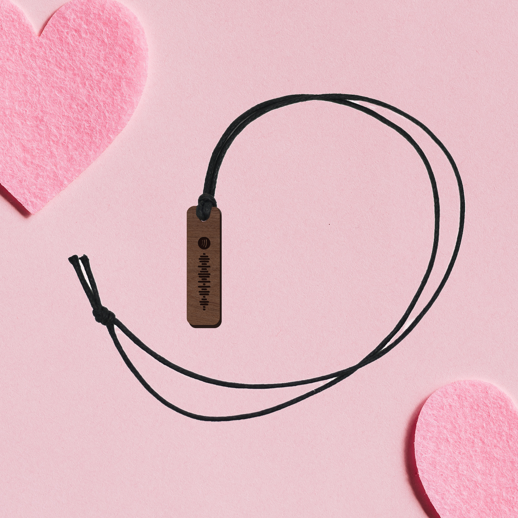 Collana con codice spotify personalizzata in legno scuro Idea's Cottage