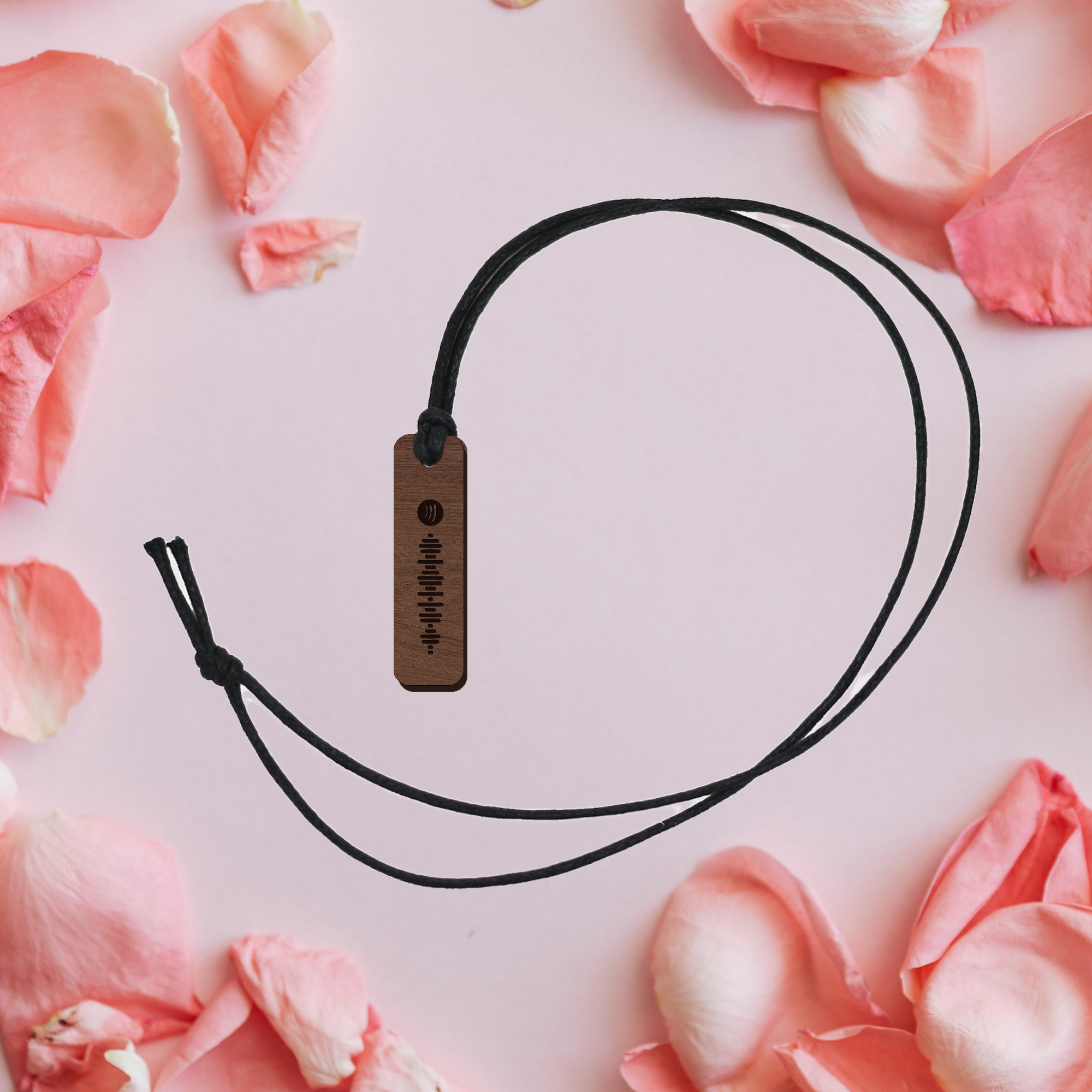 Collana con codice spotify personalizzata in legno scuro Idea's Cottage