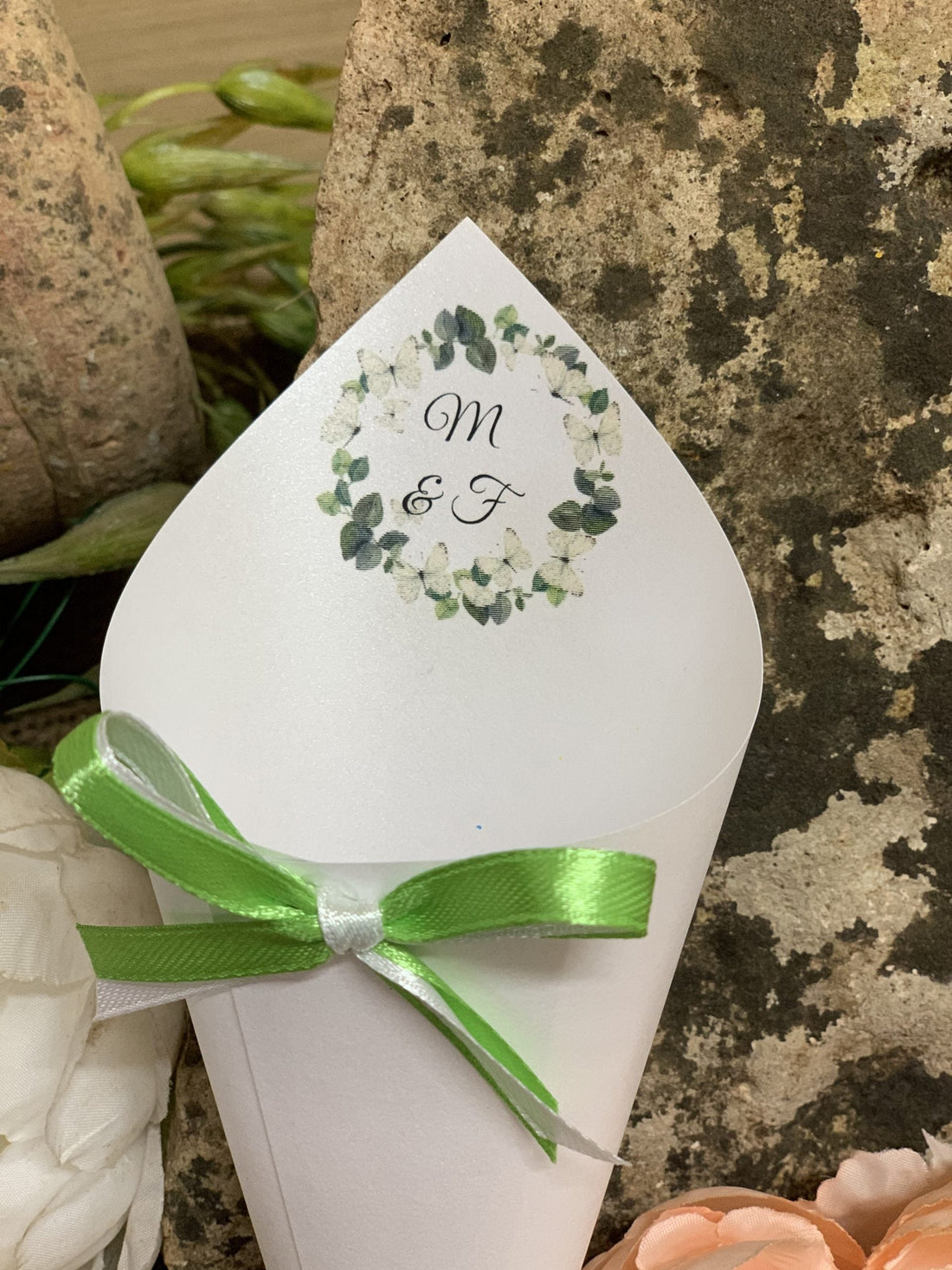 Cono Portariso personalizzato Farfalle Green