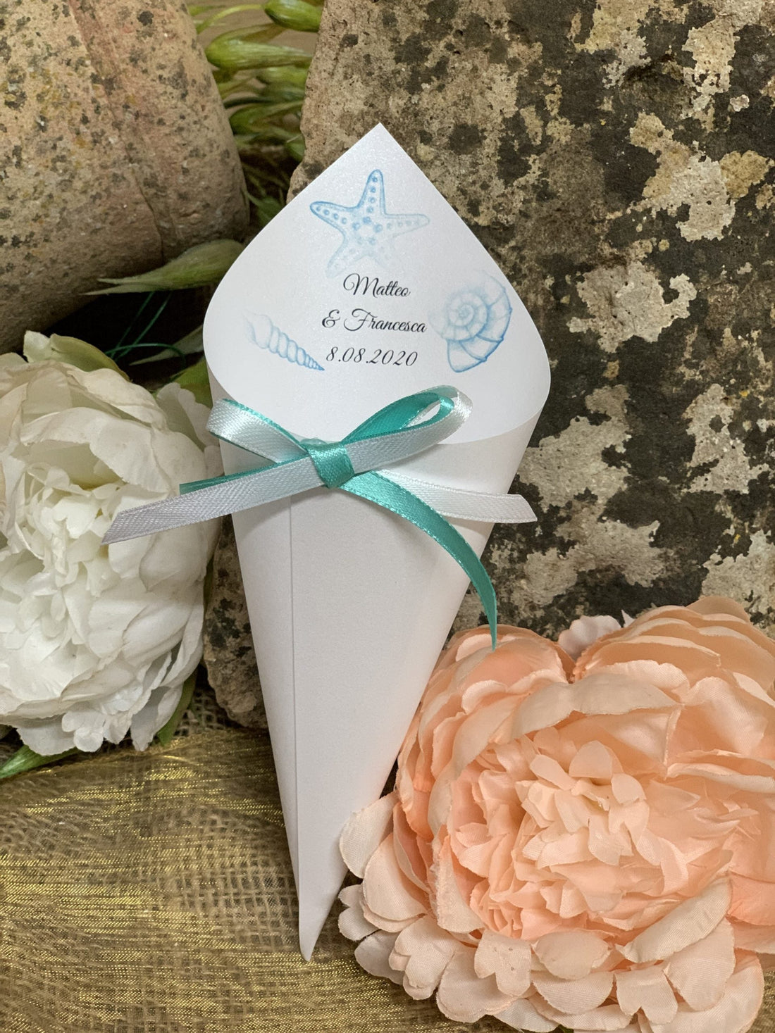 Cono Portariso personalizzato conchiglie tema Mare