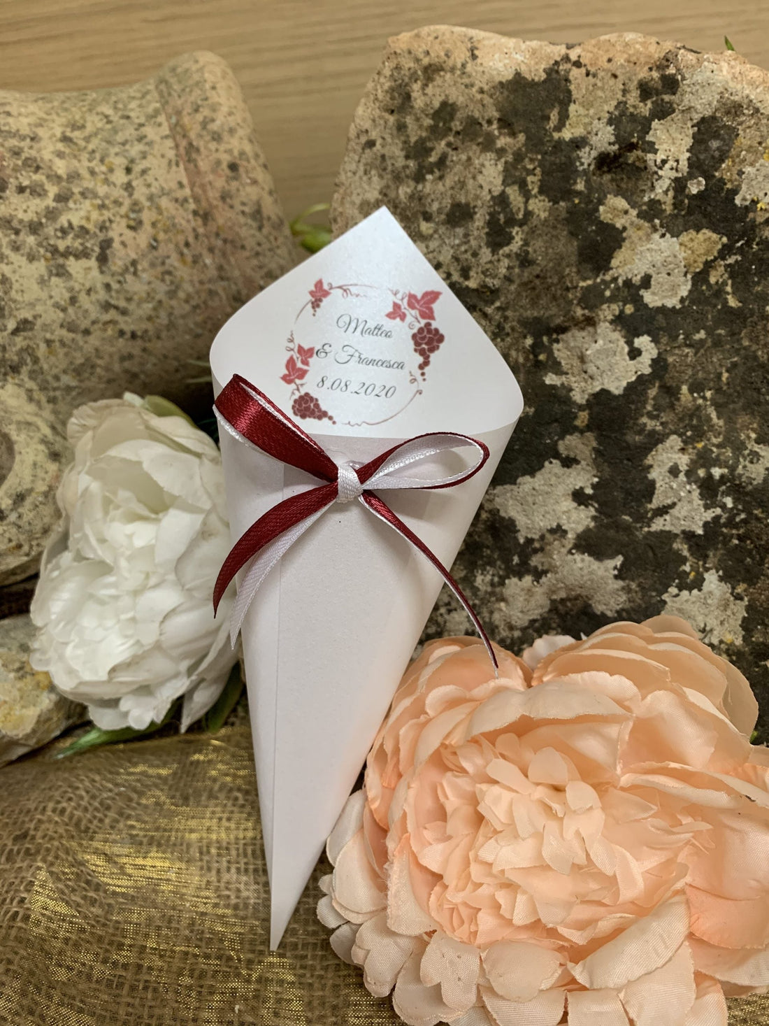 Cono Portariso personalizzato grappolo Tema vino