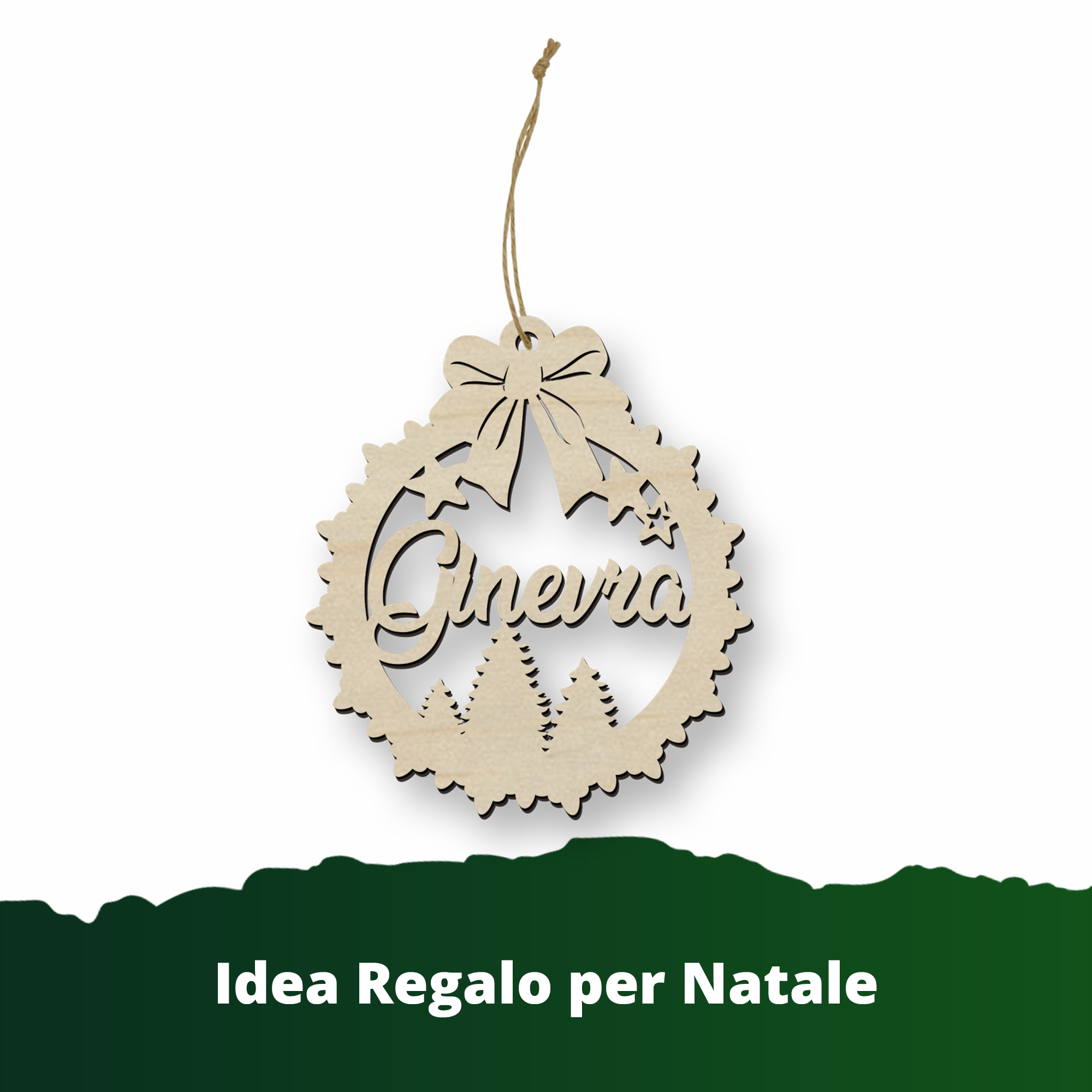 Decorazione di Natale personalizzabile con un nome ideale in legno per le decorazioni Natalizie Idea's Cottage