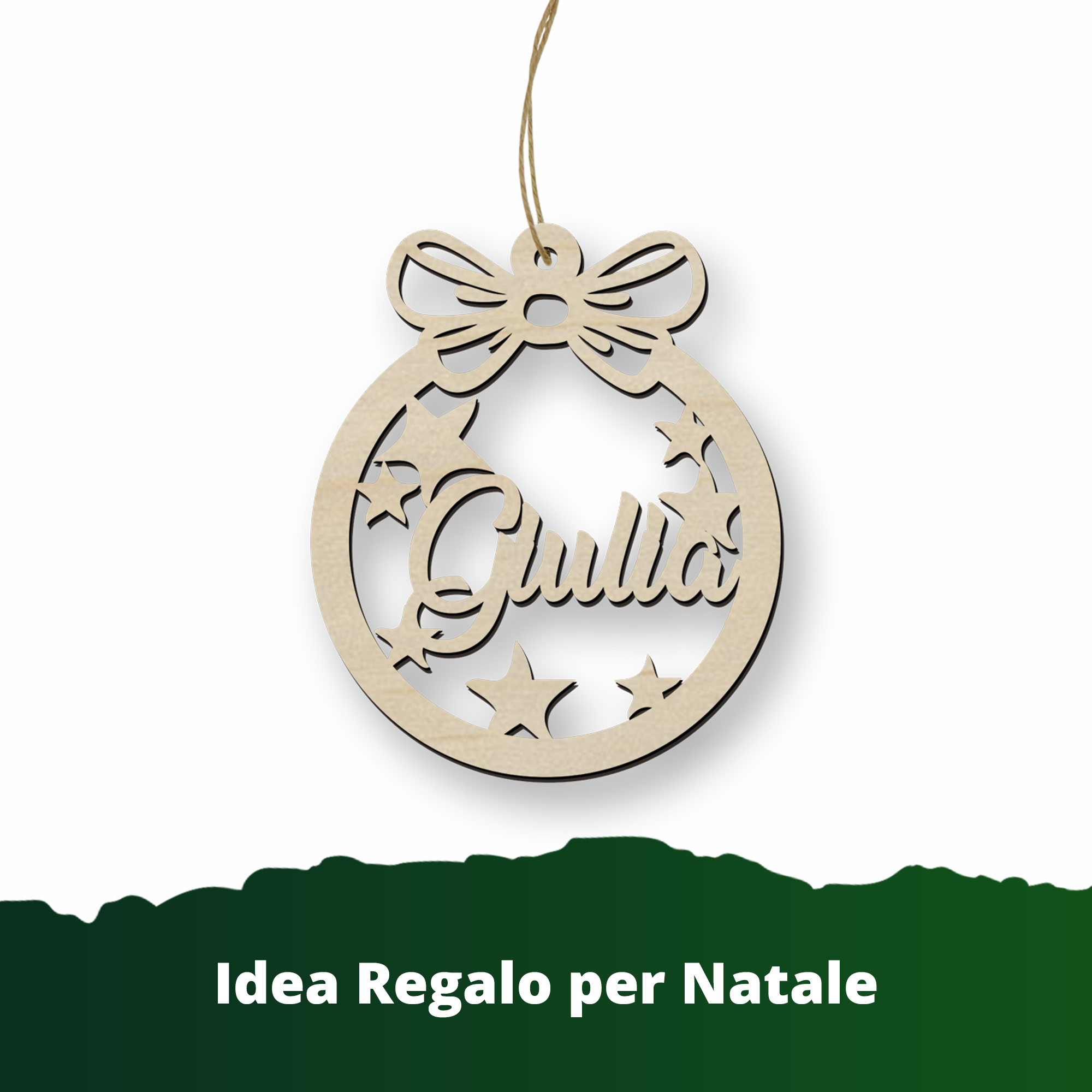 Decorazione in legno di natale personalizzabile decora il tuo albero in maniera originale Idea's Cottage