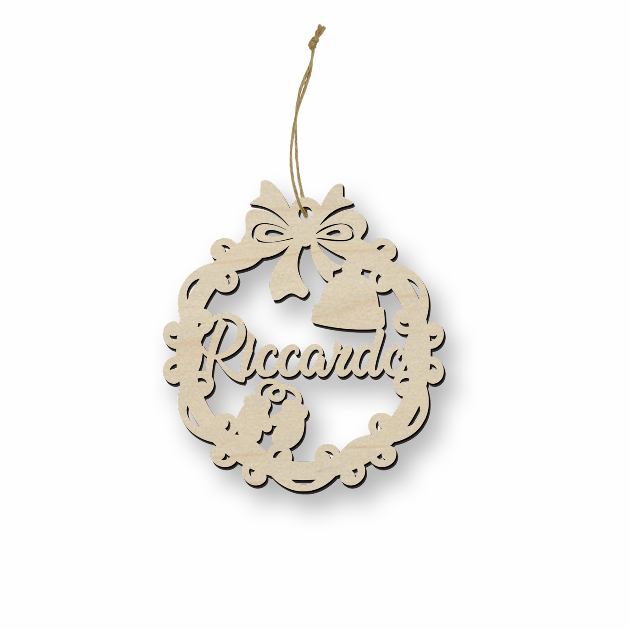 Fiocco di neve in legno di natale personalizzabile ideale per addobbi natalizzi Idea's Cottage