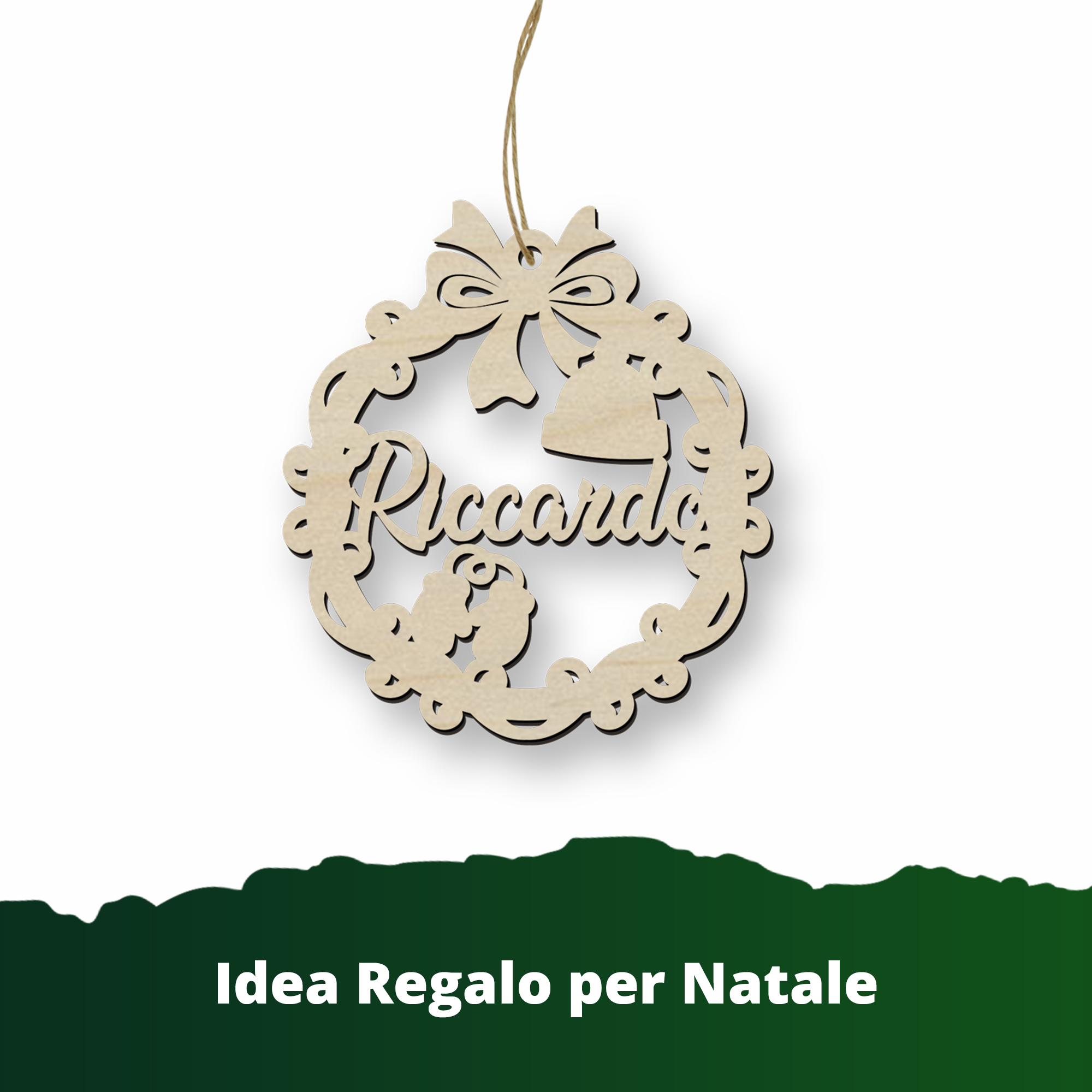 Fiocco di neve in legno di natale personalizzabile ideale per addobbi natalizzi Idea's Cottage