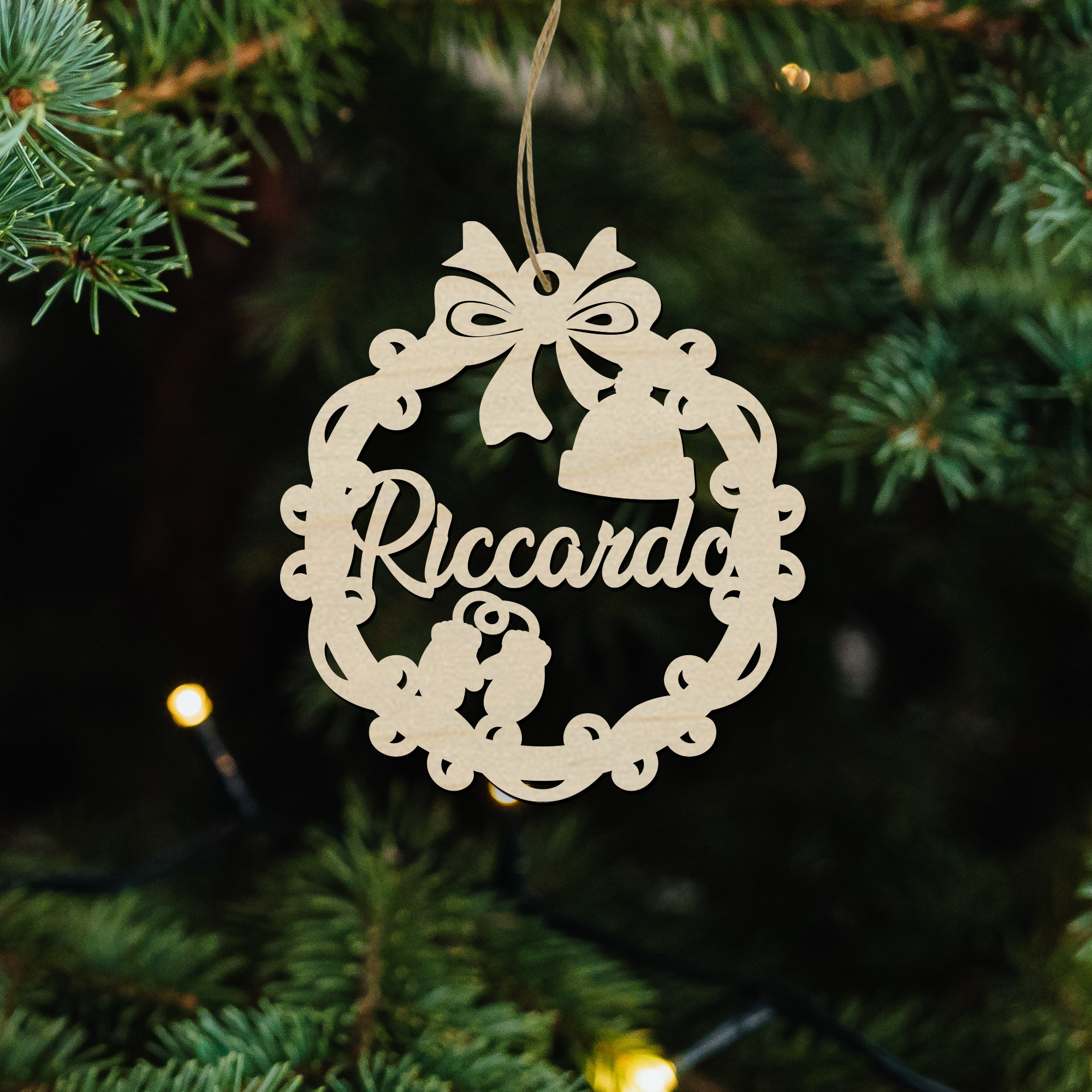 Fiocco di neve in legno di natale personalizzabile ideale per addobbi natalizzi Idea's Cottage